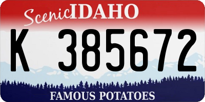 ID license plate K385672