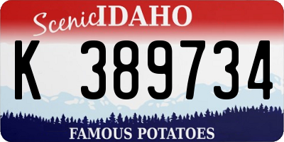 ID license plate K389734