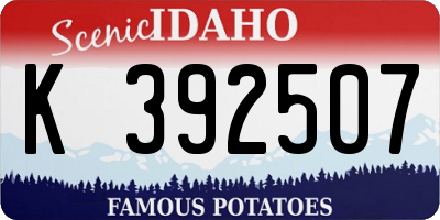 ID license plate K392507