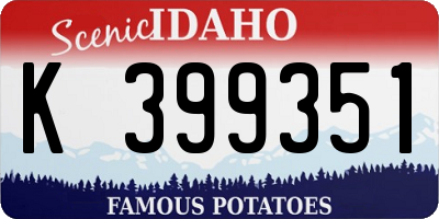 ID license plate K399351