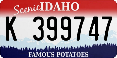 ID license plate K399747