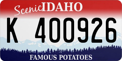 ID license plate K400926