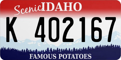 ID license plate K402167