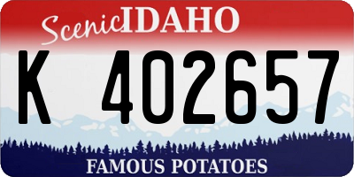 ID license plate K402657