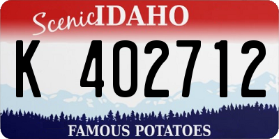 ID license plate K402712