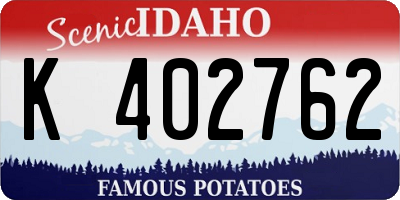 ID license plate K402762