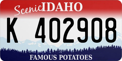 ID license plate K402908