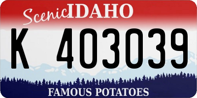 ID license plate K403039