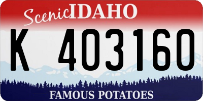 ID license plate K403160