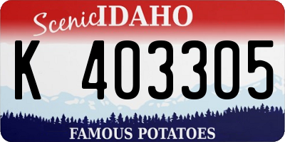 ID license plate K403305