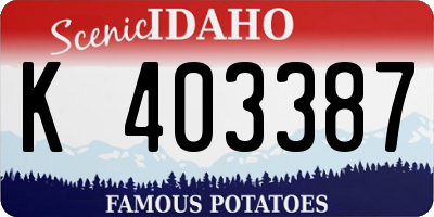 ID license plate K403387