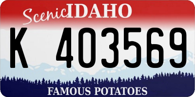 ID license plate K403569
