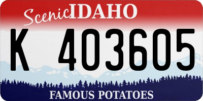 ID license plate K403605