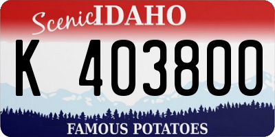 ID license plate K403800