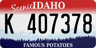 ID license plate K407378