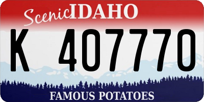 ID license plate K407770