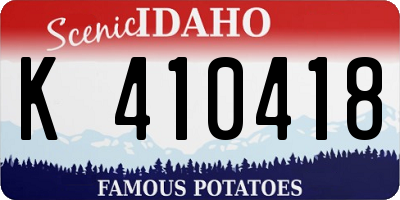 ID license plate K410418