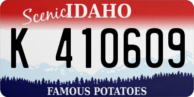 ID license plate K410609