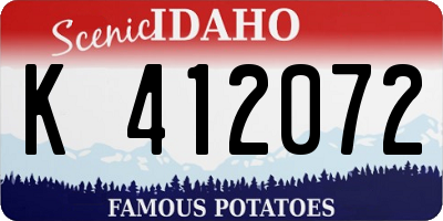 ID license plate K412072