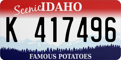 ID license plate K417496
