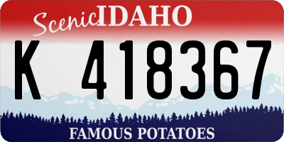 ID license plate K418367