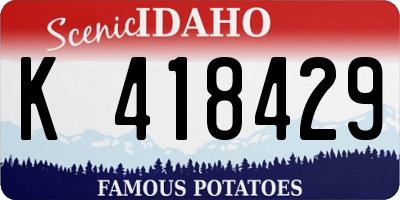 ID license plate K418429