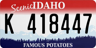 ID license plate K418447