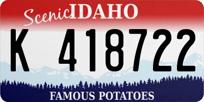 ID license plate K418722