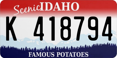 ID license plate K418794