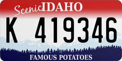 ID license plate K419346