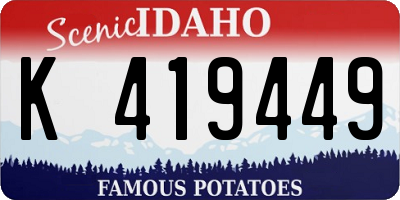 ID license plate K419449