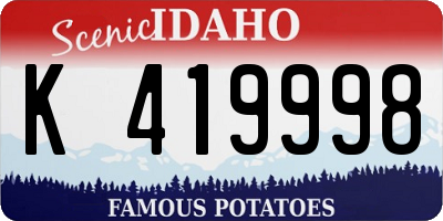 ID license plate K419998