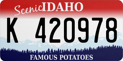 ID license plate K420978