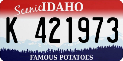 ID license plate K421973