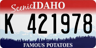 ID license plate K421978