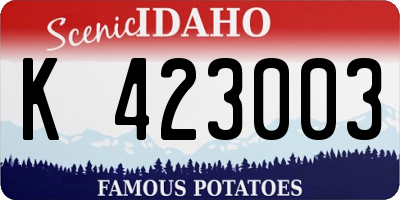 ID license plate K423003