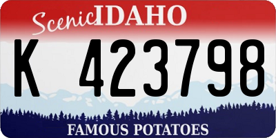 ID license plate K423798