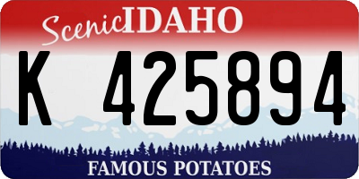 ID license plate K425894
