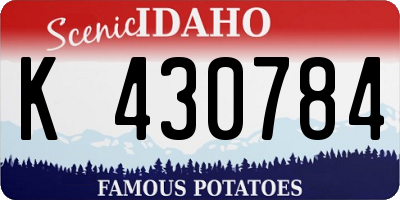 ID license plate K430784