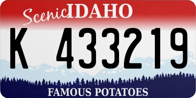 ID license plate K433219