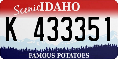 ID license plate K433351