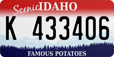 ID license plate K433406