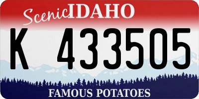 ID license plate K433505