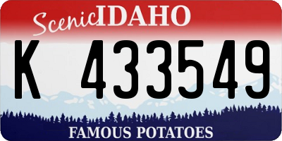 ID license plate K433549