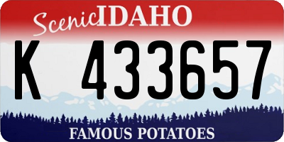 ID license plate K433657