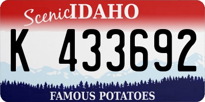 ID license plate K433692