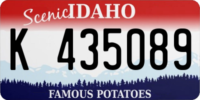 ID license plate K435089