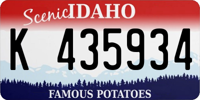 ID license plate K435934