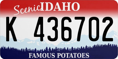 ID license plate K436702