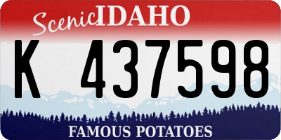 ID license plate K437598